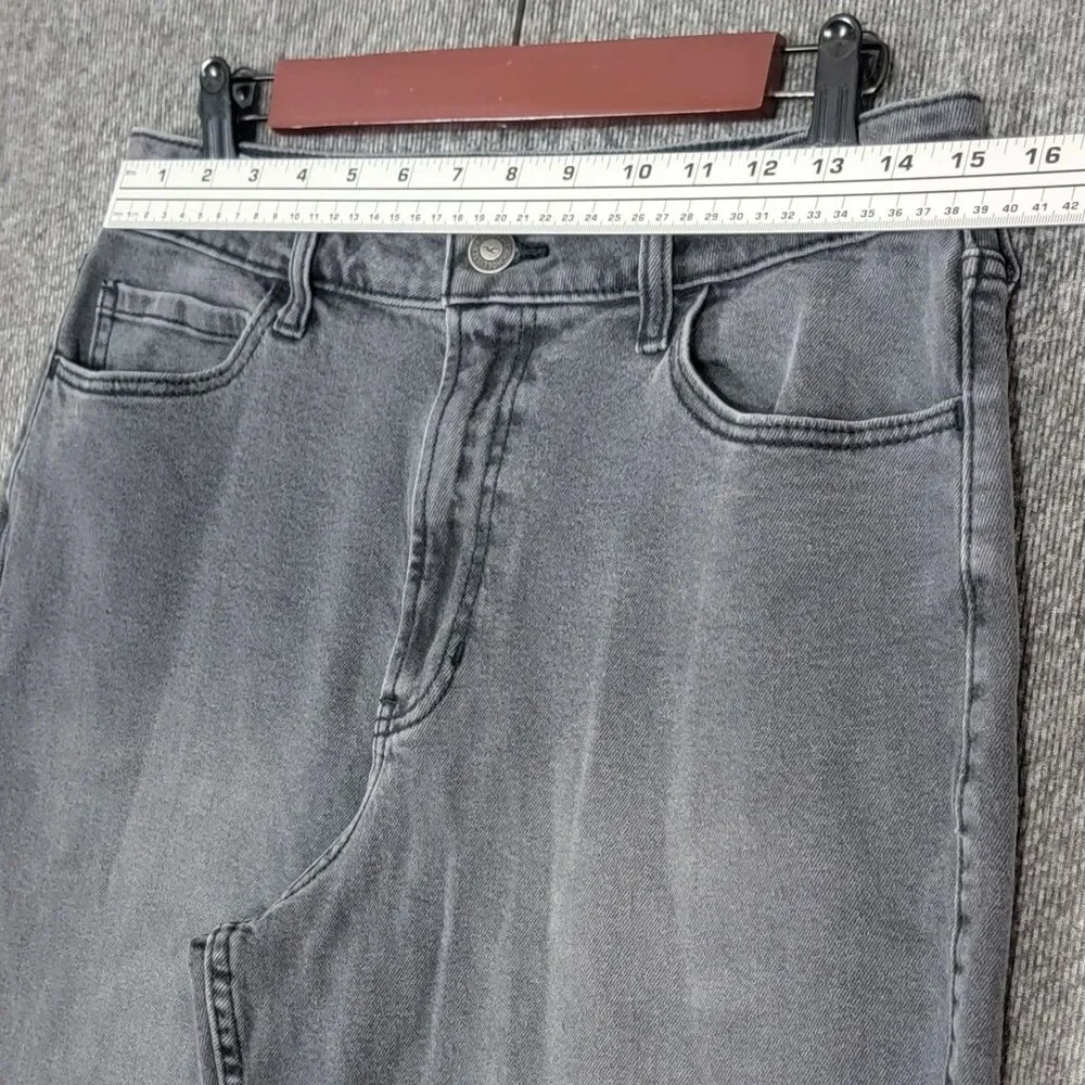 Hollister Jeans Womens 10S Gray Ultra High Rise Baggy Wide Leg Stretch Denim